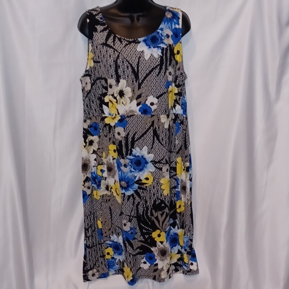 JM Collections Sleeveless Floral Dress, 1X